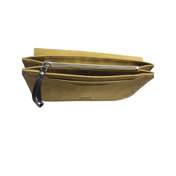 CalaJade Lago Couture Diana Python Skin Flap‎ Suede Body Clutch Purse - Picture 7 of 10